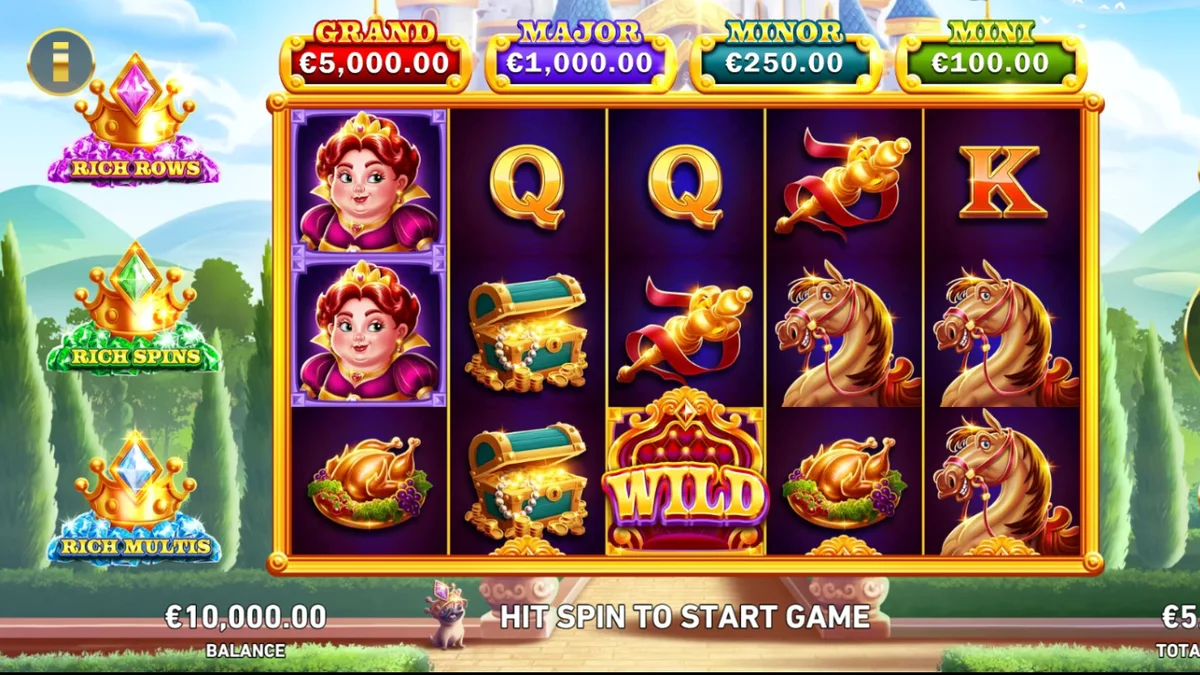 King Richwin slot game interface na nagpapakita ng mga makukulay na simbolo at ang Collector King feature.